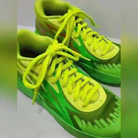 Puma Mens LaMelo Ball Nickelodeon Lace-Up Slime Lime Green Sneakers, sz 6 - Picture 10 of 16